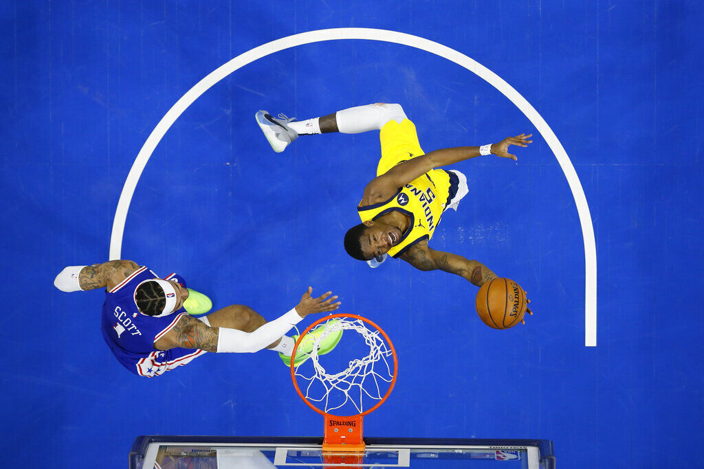 APTOPIX Pacers 76ers Basketball